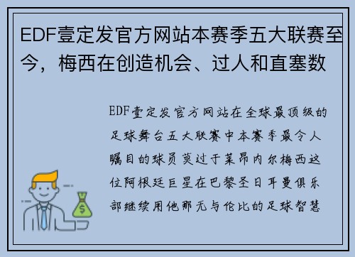 EDF壹定发官方网站本赛季五大联赛至今，梅西在创造机会、过人和直塞数据中排名第一